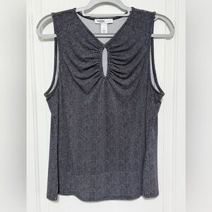 White House Black Market Houndstooth Tank Top with Key Hole